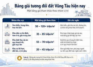 Giá Đất Vũng Tàu Hiện Nay – Mặt Bằng Giá Và Cách Nhìn Đúng Thị Trường