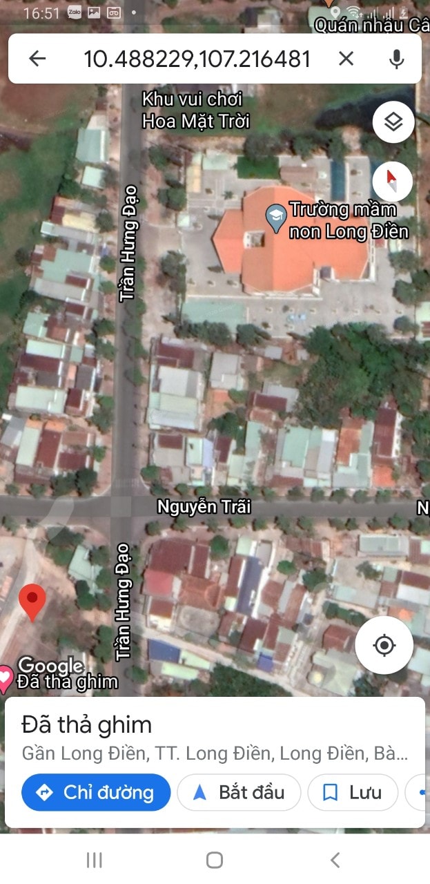 Bán đất hẻm bê tông xe hơi gần trường mầm non Long Điền.