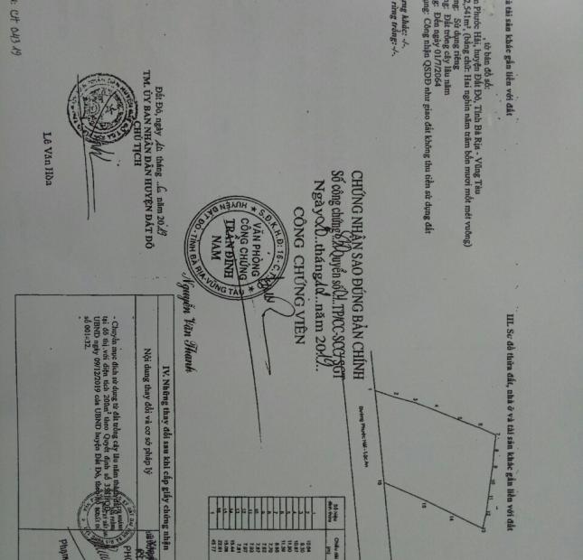 Bán Lô Đất Nông Nghiệp Gần KCN Phú Mỹ 3, Mặt Tiền Lớn đường Hội Bài. Lên Được Thổ Cư.