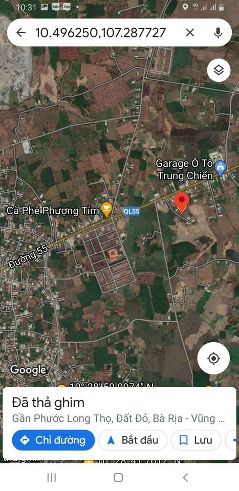 Bán đất hẻm xe hơi Quốc lộ 55, xã Phước Long Thọ, huyện Đất Đỏ.