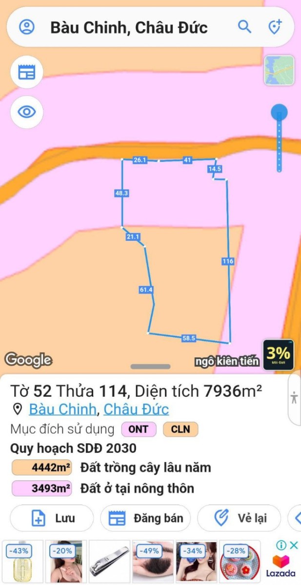 BÁN GẤP 8000M2-300m2 Sầu Riêng xã Bàu Chinh - Châu Đức BRVT