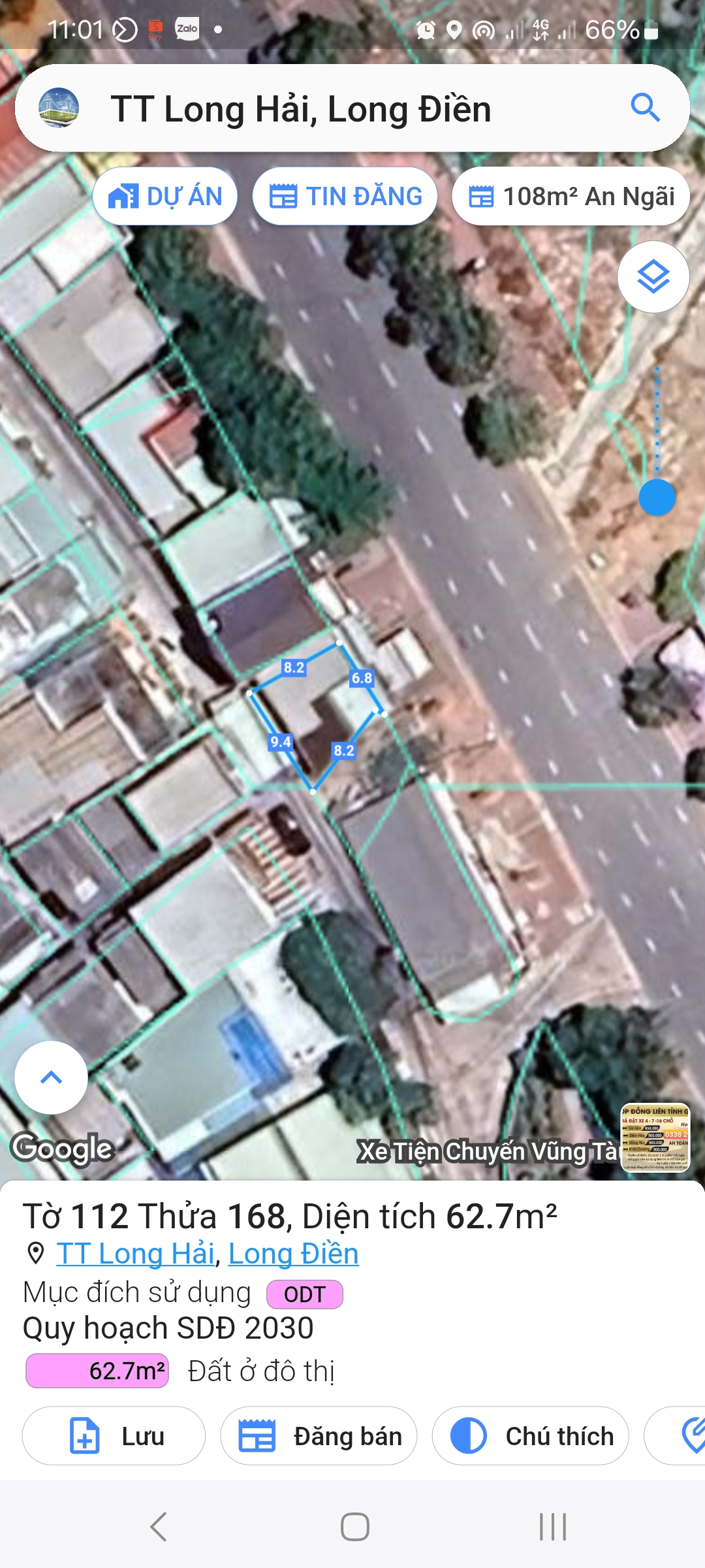 Bán đất mặt tiền đường trục chính Nguyễn Tất Thành, thị trấn Long Hải