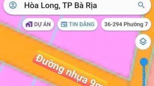 Bán lô đất góc 2 mặt tiền đường nhánh số 15 - thuộc xã Hòa Long, TP Bà Rịa.