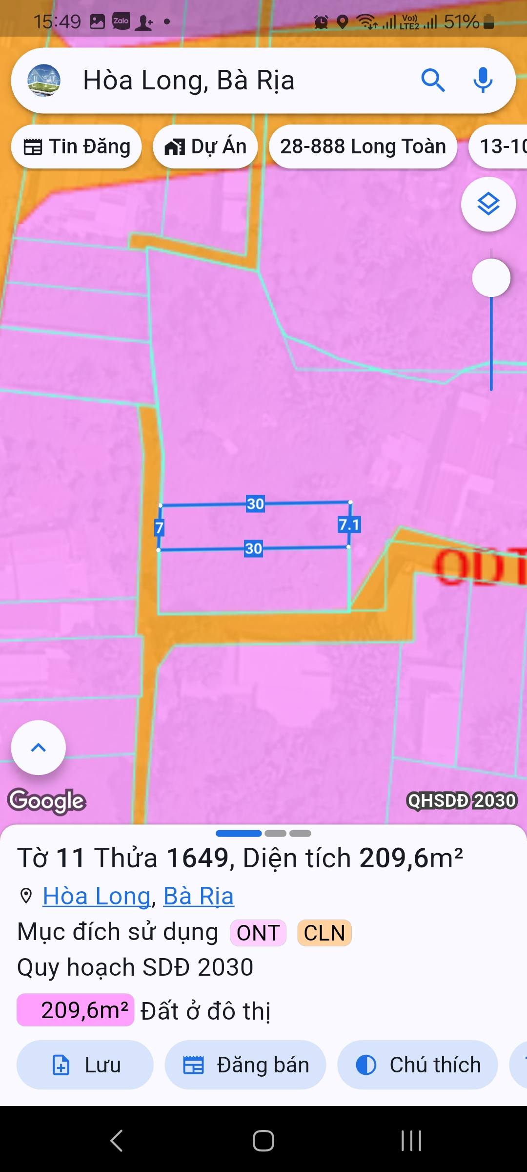 LÔ ĐẤT MẶT TIỀN ĐƯỜNG NHỰA 43 – HÒA LONG, TP. BÀ RỊA