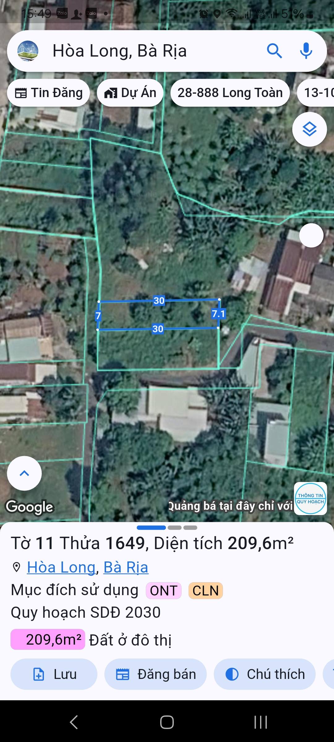 LÔ ĐẤT MẶT TIỀN ĐƯỜNG NHỰA 43 – HÒA LONG, TP. BÀ RỊA