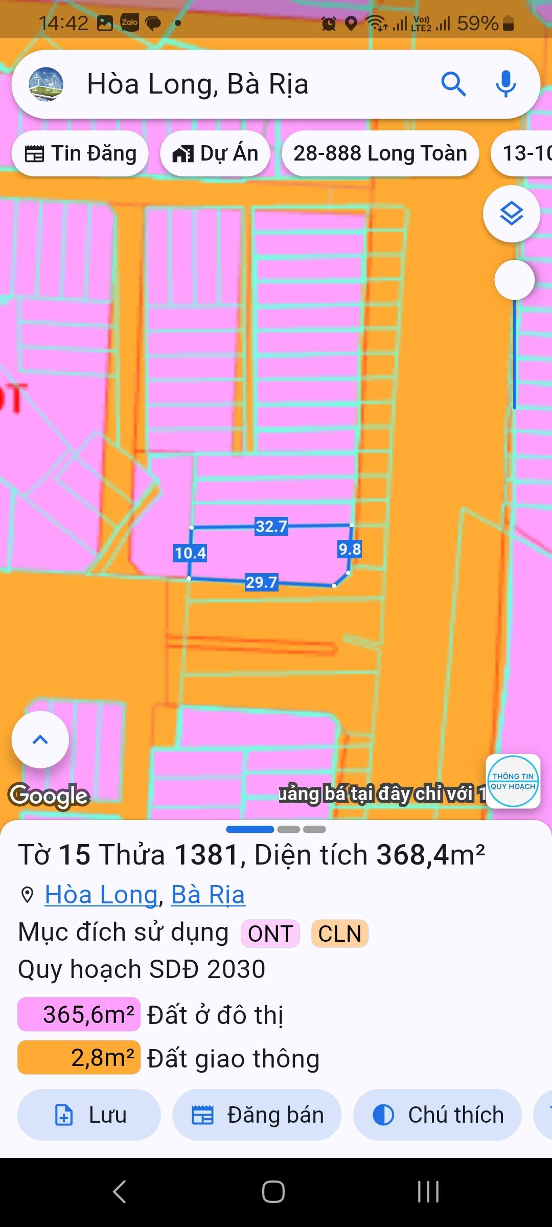 BÁN LÔ ĐẤT 2 MẶT TIỀN ĐƯỜNG LỚN – HÒA LONG, BÀ RỊA