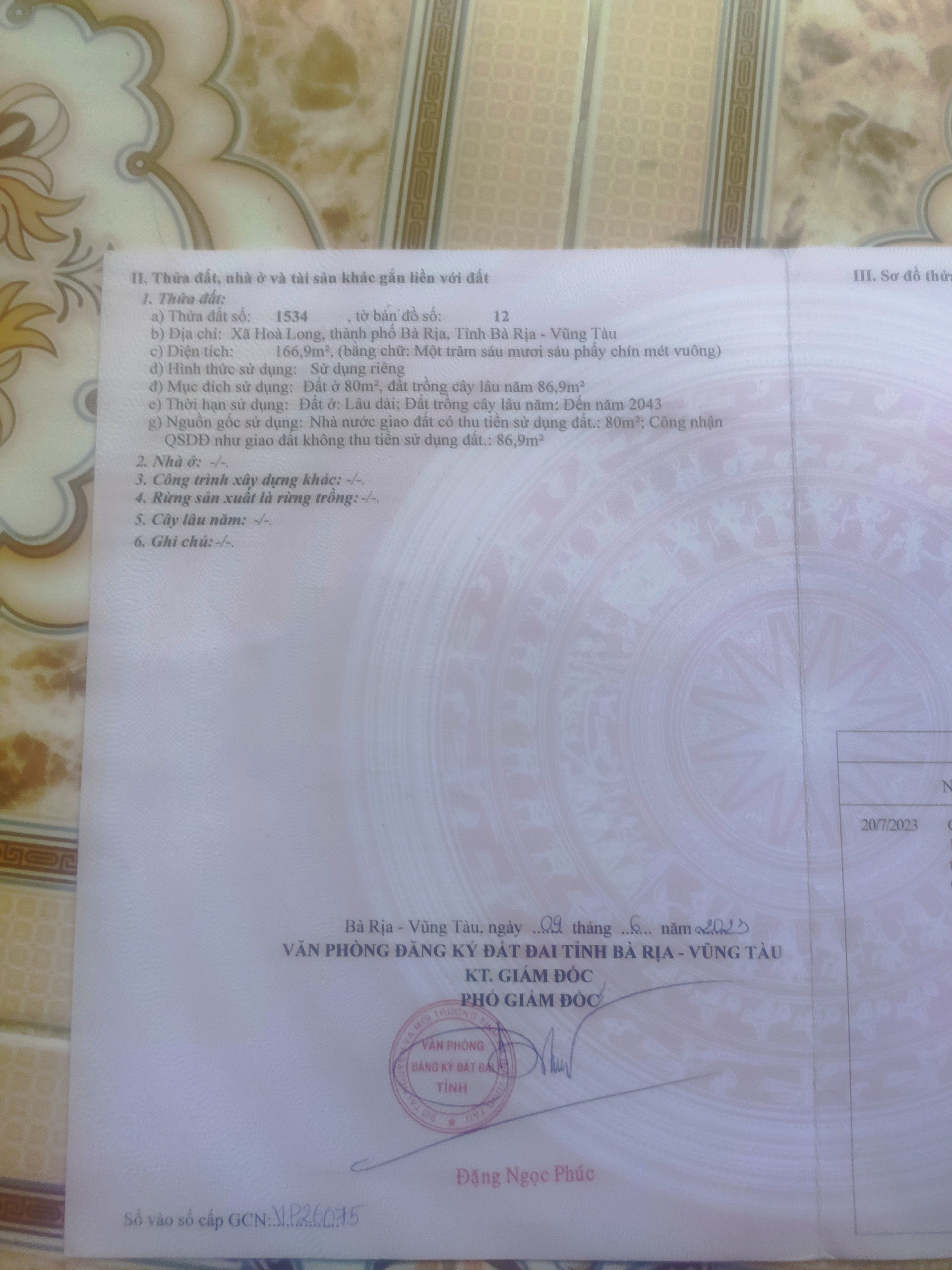 CHÍNH CHỦ CẦN BÁN NHÀ VƯỜN TẠI HÒA LONG, TP. BÀ RỊA – SỔ HỒNG RIÊNG
