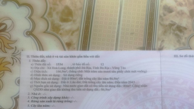 CHÍNH CHỦ CẦN BÁN NHÀ VƯỜN TẠI HÒA LONG, TP. BÀ RỊA – SỔ HỒNG RIÊNG