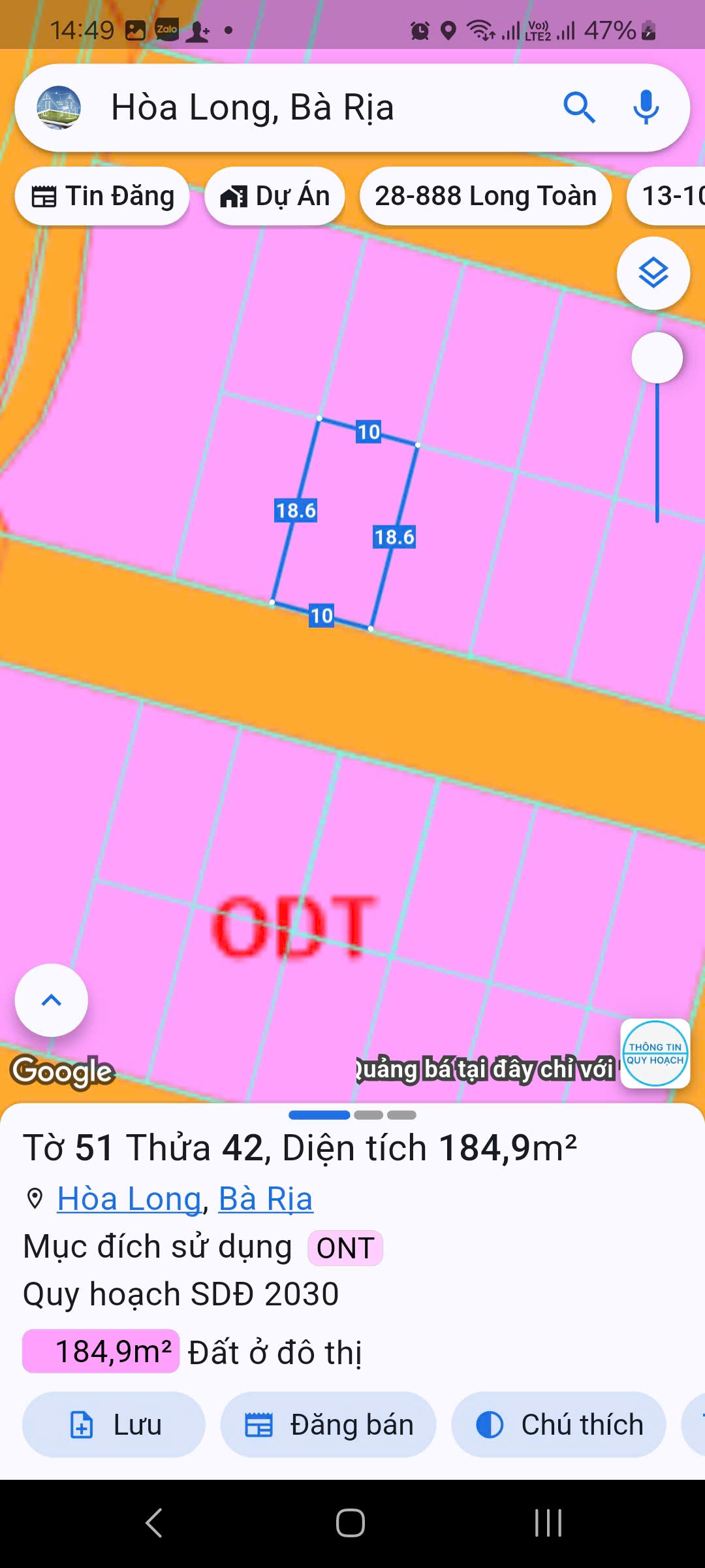 LÔ ĐẤT BIỆT THỰ KDC LAN ANH 2 – HÒA LONG