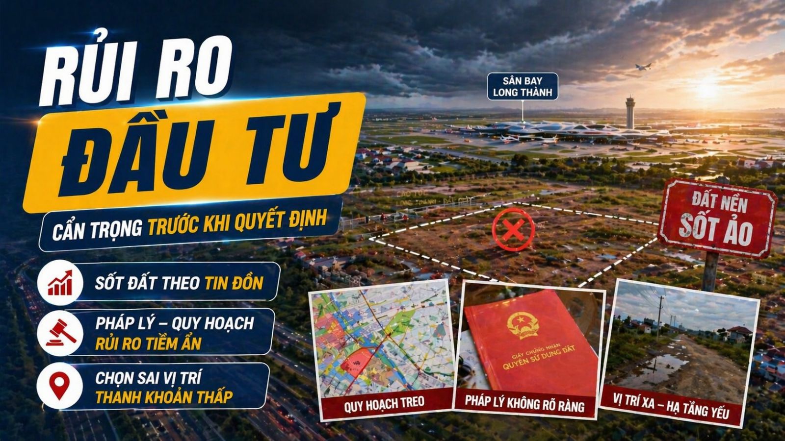 Rủi ro khi đầu tư đất gần sân bay long thành