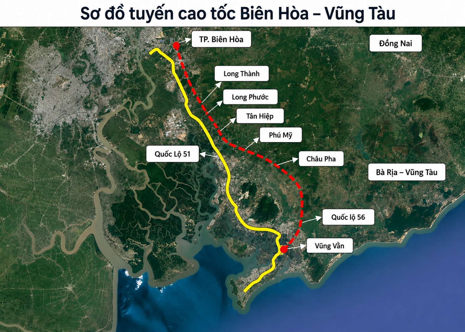 Sơ đồ cao tốc Biên Hòa Vũng Tàu