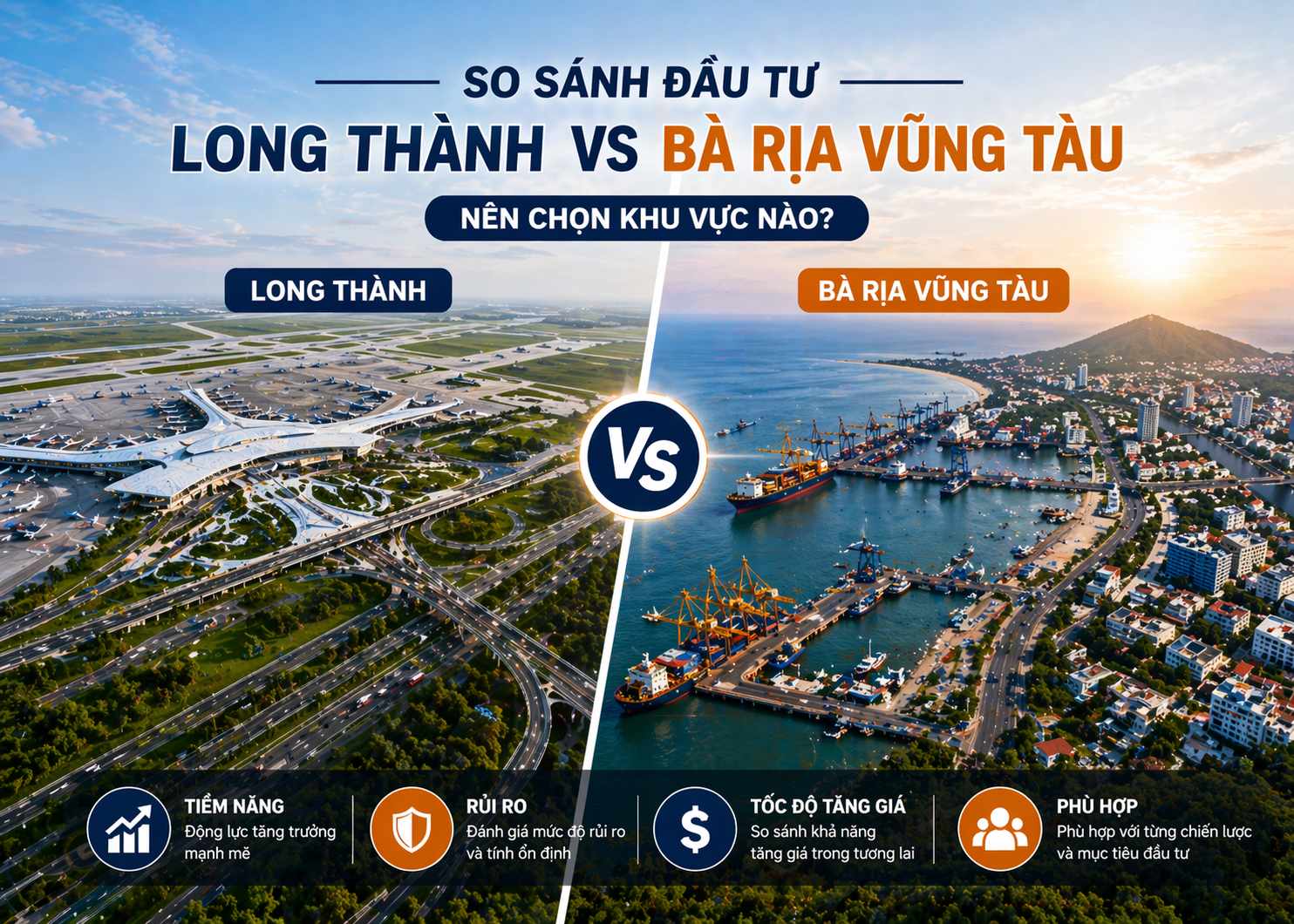so sánh đầu tư Long Thành và Bà Rịa Vũng Tàu 2026