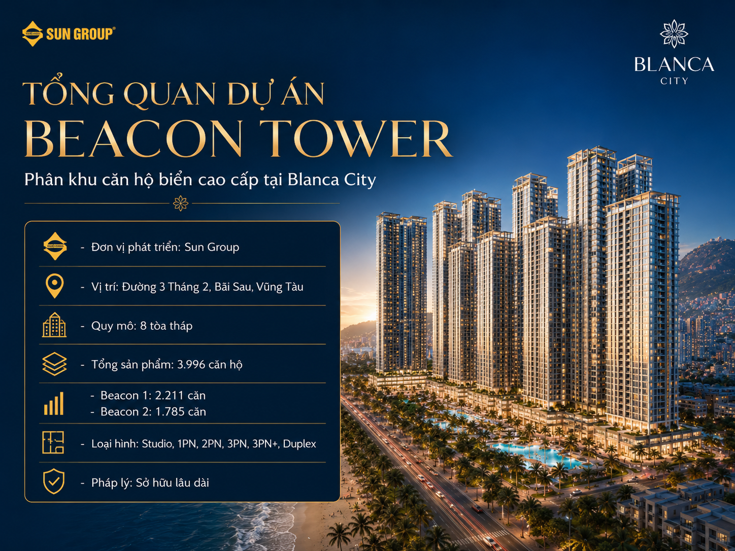 tổng quan dự án Beacon Tower Vũng Tàu thuộc Blanca City