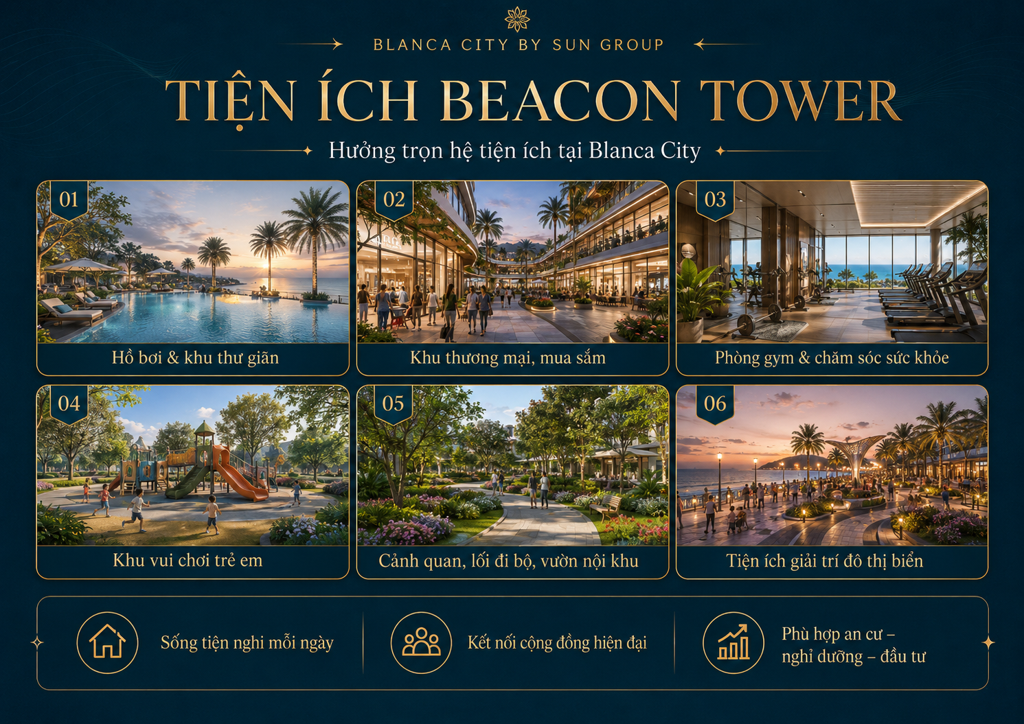 tiện ích Beacon Tower và hệ sinh thái Blanca City Vũng Tàu